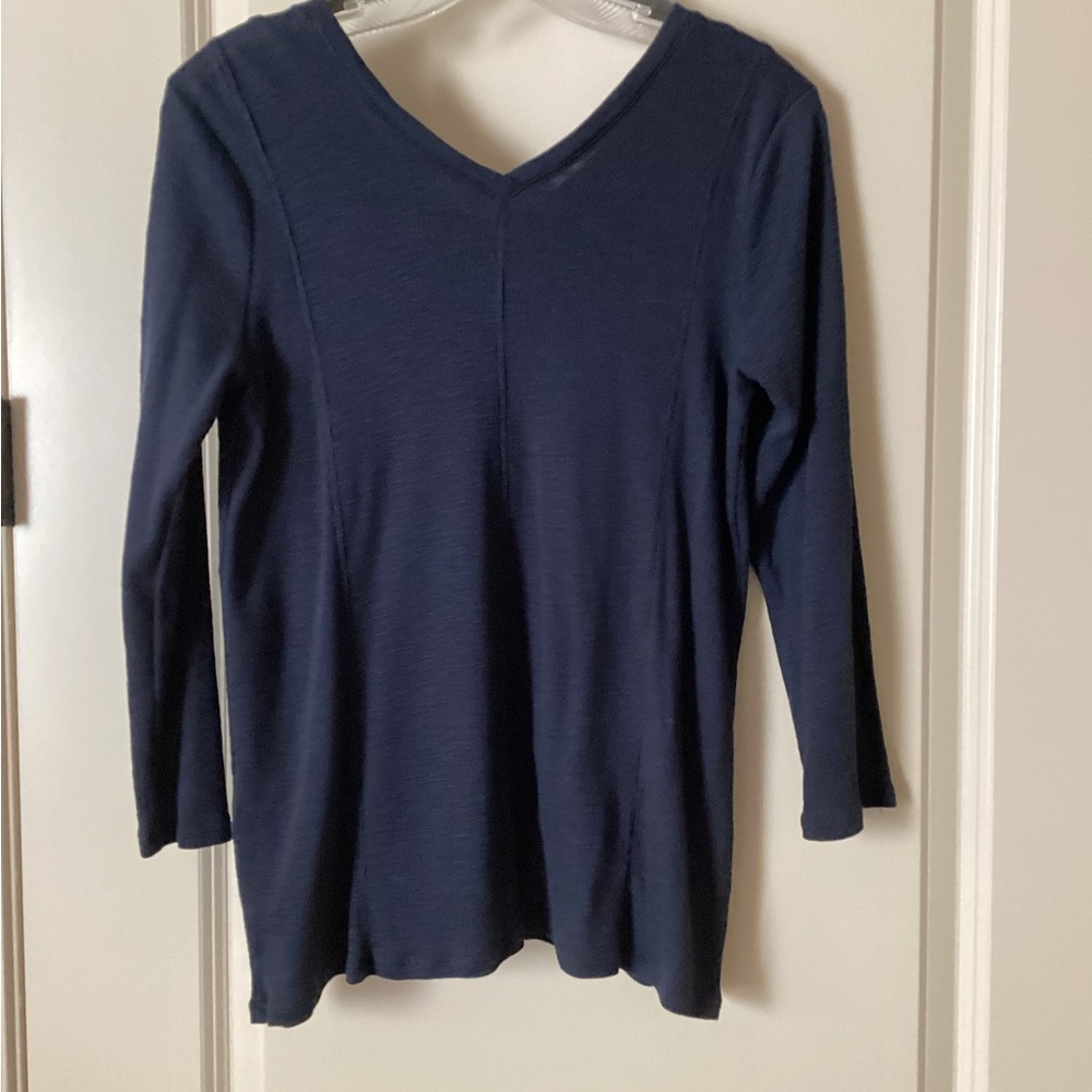 J. Jill Navy-Blue V-Neck Top